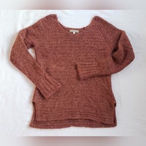 Rustic Burnt Orange Brown Bianca B. Italian Wool Mohair Sweater Tunic Heather M